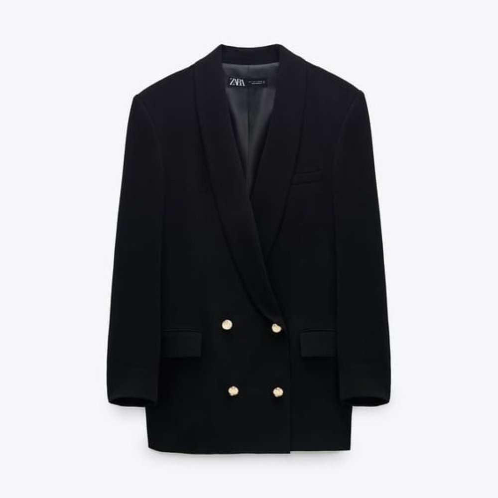 NWT Zara Double Breasted Tuxedo Collar Blazer